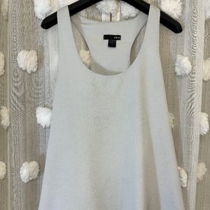 Aqua Grey Racerback Lace Hem Tank